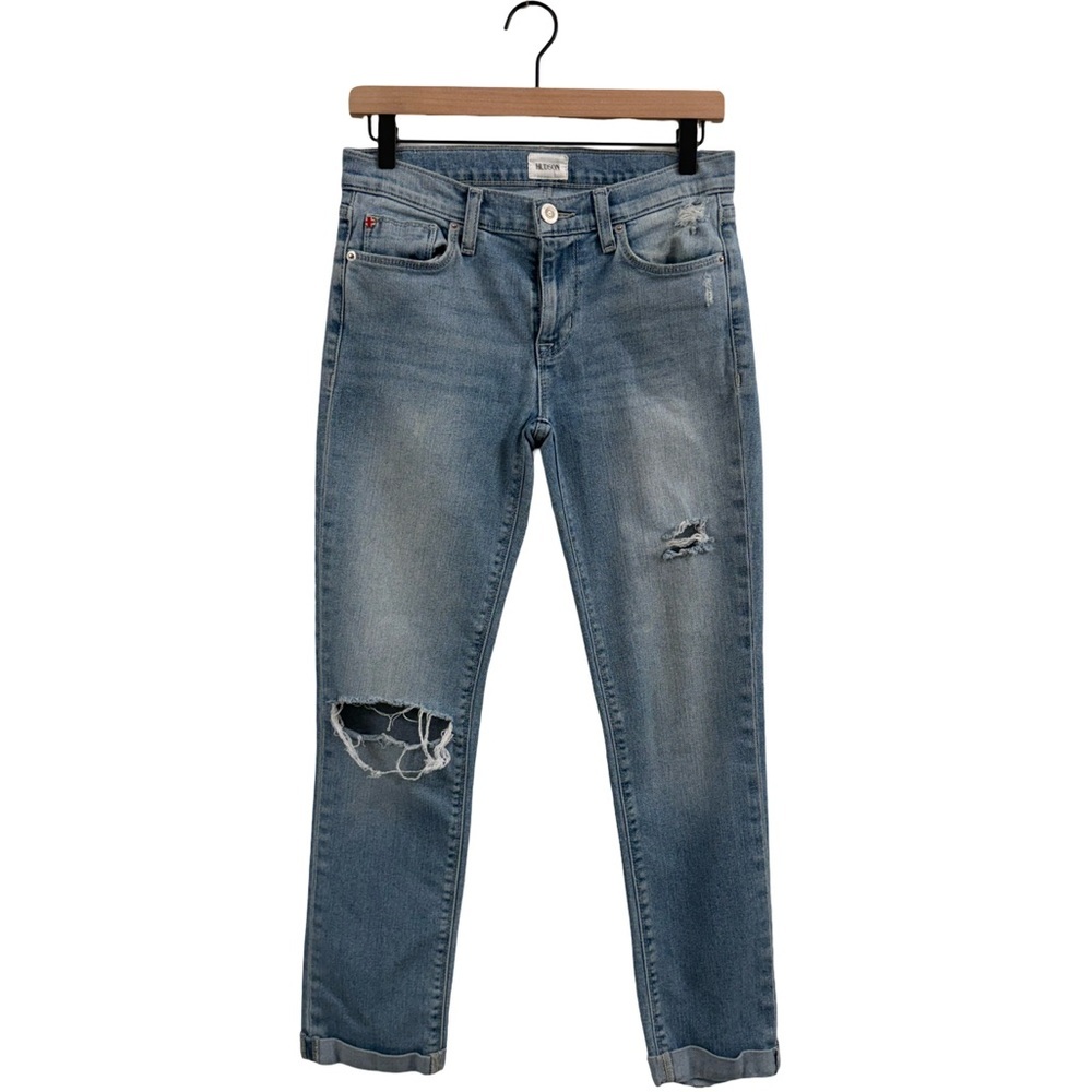 Hudson Jeans Light Blue Distressed Boyfriend Jeans
